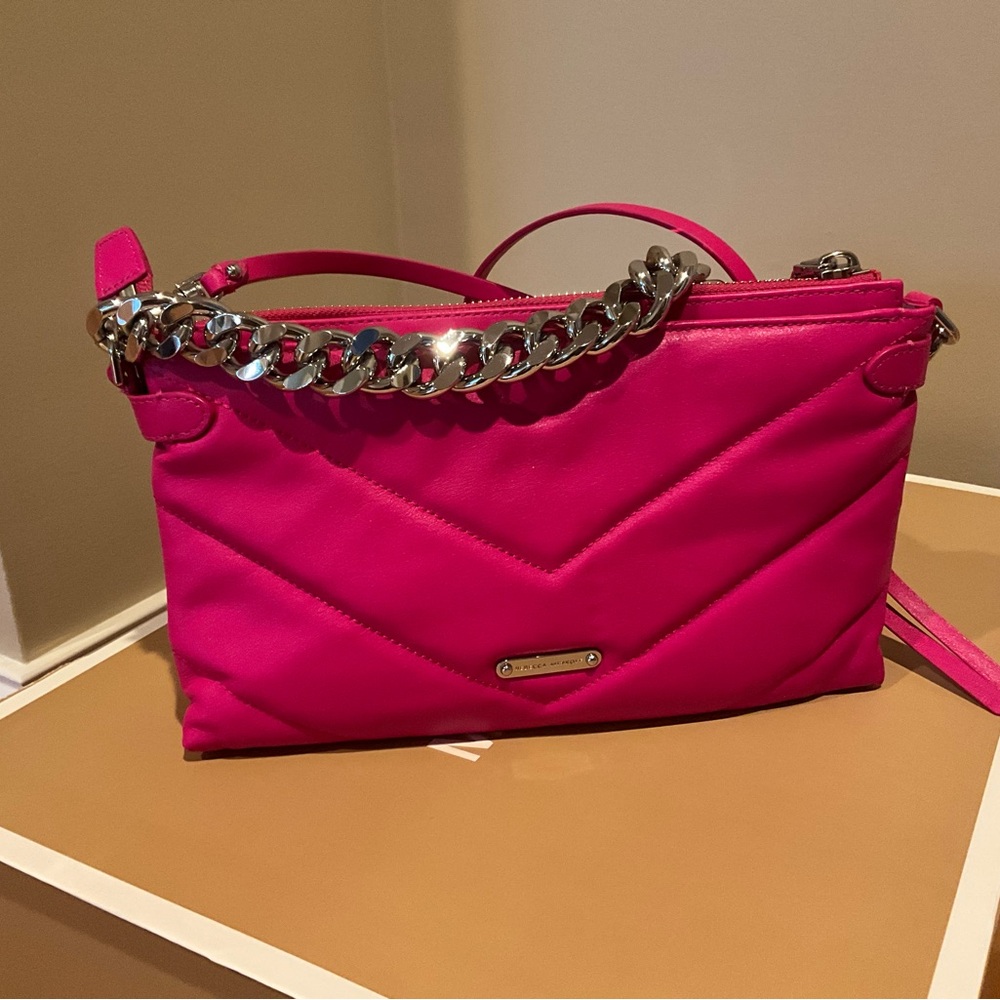 Pink Quilted Chain Shoulder Bag